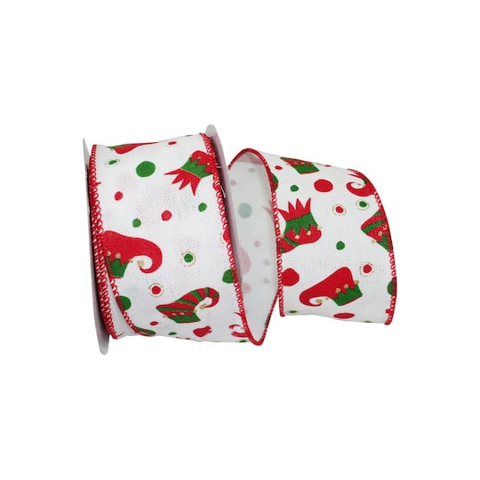 JAM Paper 2.5" x 10yd. Wired Jester Boots Ribbon